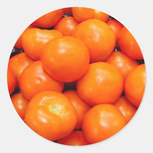 Rode tomaten ronde sticker (Voorkant)