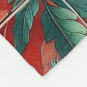 Rode Tone Tegel stijl gebladerte ontwerp Fleece Deken (Hoek)