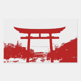 Rode Torii Gate Silhouet Sticker