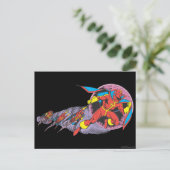 Rode tornado in windbeweging briefkaart (Staand voorkant)