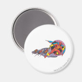 Rode tornado in windbeweging magneet (Voorkant / Achterkant)