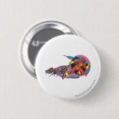 Rode tornado in windbeweging ronde button 5,7 cm (Voorkant /achterkant)