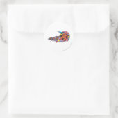 Rode tornado in windbeweging ronde sticker (Tas)