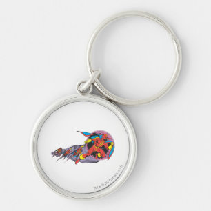 Rode tornado in windbeweging sleutelhanger