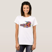 Rode tornado in windbeweging t-shirt (Voorkant volledig)