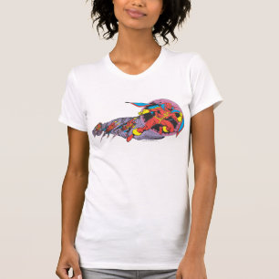 Rode tornado in windbeweging t-shirt
