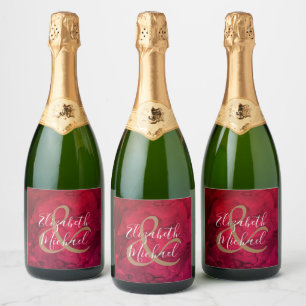 Rode tot zwarte Waterverf mousserende wijnlabels Sparkling Wijnetiket