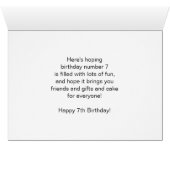 Rode Tractor Gepersonaliseerde 7e Verjaardag (Binenzijde Horizontaal (Onderkant))