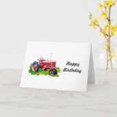  rode tractor in het veld kaart (Gele Bloem)
