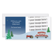 Rode Tractor Kerst Kaart