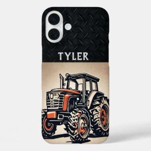 Rode Tractor  Koele Naam Apparatuur Boerderij iPhone 16 Plus Hoesje