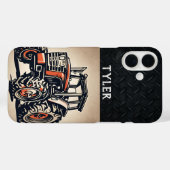 Rode Tractor  Koele Naam Apparatuur Boerderij Case-Mate iPhone Case (Achterkant (horizontaal))