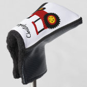 Rode Tractor Ontwerp Golfheadcover (3/4 voorkant)