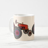 Rode tractor op een mok (Voorkant links)