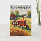 Rode tractor Vaderdag Kaart (Voorkant)