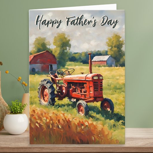 Rode tractor Vaderdag Kaart