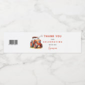 Rode Tractor Verjaardag Waterfles Etiket Wrapper (Enkel label)