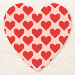 Rode, traditionele Valentijnsdag hart Kartonnen Onderzetters