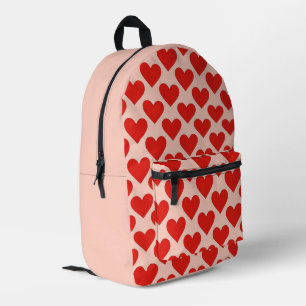 Rode, traditionele valentijnshart bedrukte rugzak