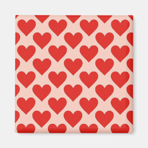 Rode, traditionele valentijnshart magneet