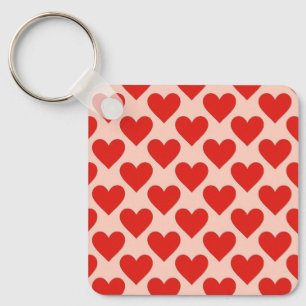 Rode, traditionele Valentijnshart Sleutelhanger