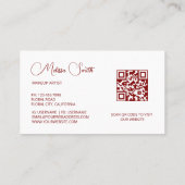 Rode transparante bloemen visitekaartje (Achterkant)