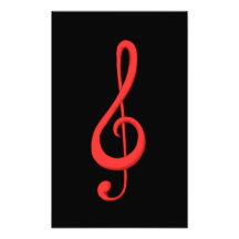 Rode treebel gespleten muziekillustratie.