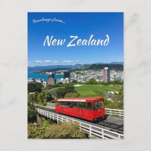 Rode trein Kelburn Station Wellington Nieuw-Zeelan Briefkaart