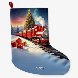 Rode Trein Kerstboom Kerstsok
