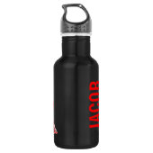 Rode trein kinder naam aangepaste drinken fles (Achterkant)