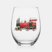 Rode trein wijnglas zonder voet (Voorkant)