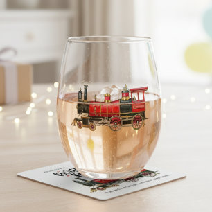 Rode trein wijnglas zonder voet
