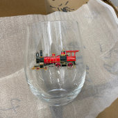 Rode trein wijnglas zonder voet