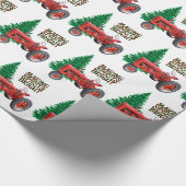  rode trekker en kerstmis met bomen cadeaupapier (Hoek)