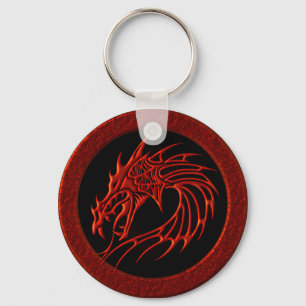 RODE TRIBAL DRAGON SLEUTELHANGER