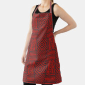 Rode Tribal Pattern Art Schort (Insitu)