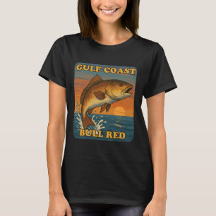 Rode Trommel Vissen, Golfkust Vissen, Stier Rood, T-shirt
