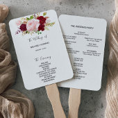 Rode Tropische en romantische bruiloft Handwaaier