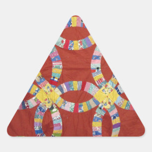 Rode trouwring Quilt Driehoek Sticker