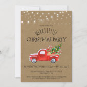  Rode Truck & Buffalo Plaid Kerstfeest Kaart (Voorkant)