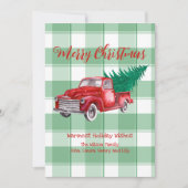 Rode Truck Dennengeboom Prettig Kerstfeest Groen G Feestdagenkaart (Voorkant)