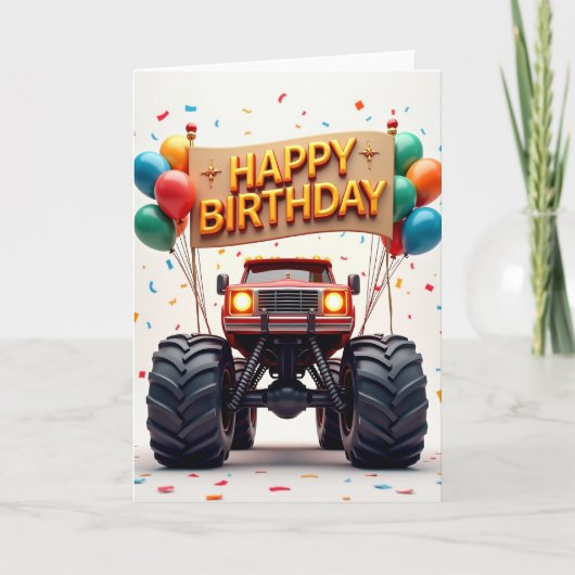 Rode Truck Feestkaart Kaart (Voorkant)