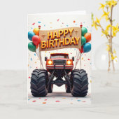 Rode Truck Feestkaart Kaart (Gele Bloem)
