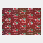 Rode truck met kerstbomen inpakpapier vel (Voorkant 3)
