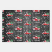 Rode truck met kerstbomen inpakpapier vel (Voorkant 2)