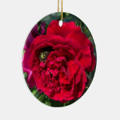 Rode tuin roos en bug keramisch ornament (Rechts)