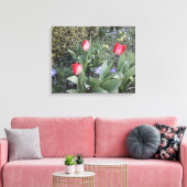 Rode tuintulpen canvas afdruk (Insitu (Woonkamer))