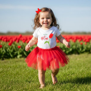 Rode tulp baby T-shirt
