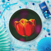 Rode tulp bloem papieren bordje (Feest)