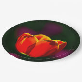 Rode tulp bloem papieren bordje (Gekanteld)